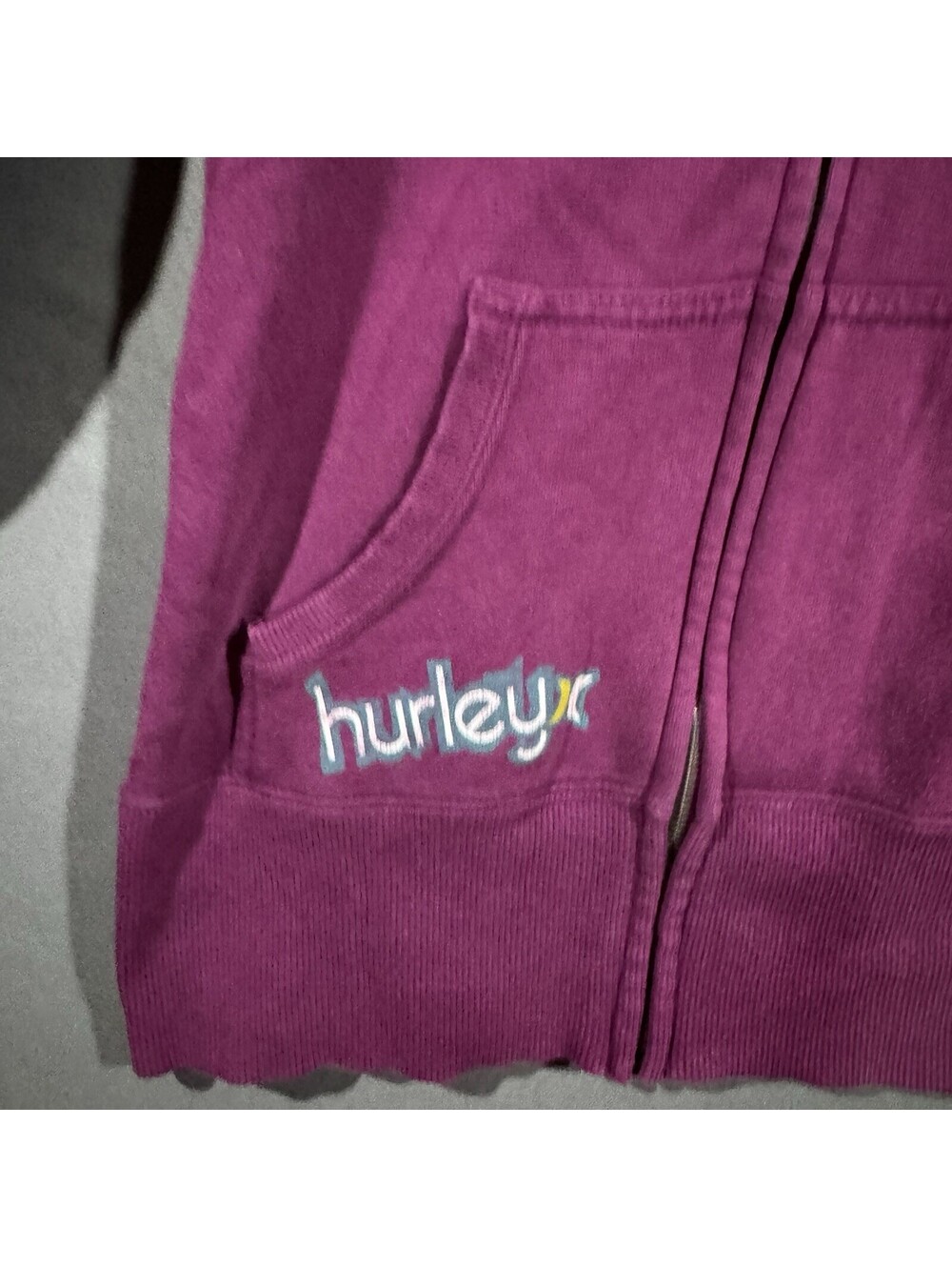 Hurley Womens Size M Purple Graphic Full Zip Sweatshirt Hoodie Outerwear Y2K - Picture 3 of 6